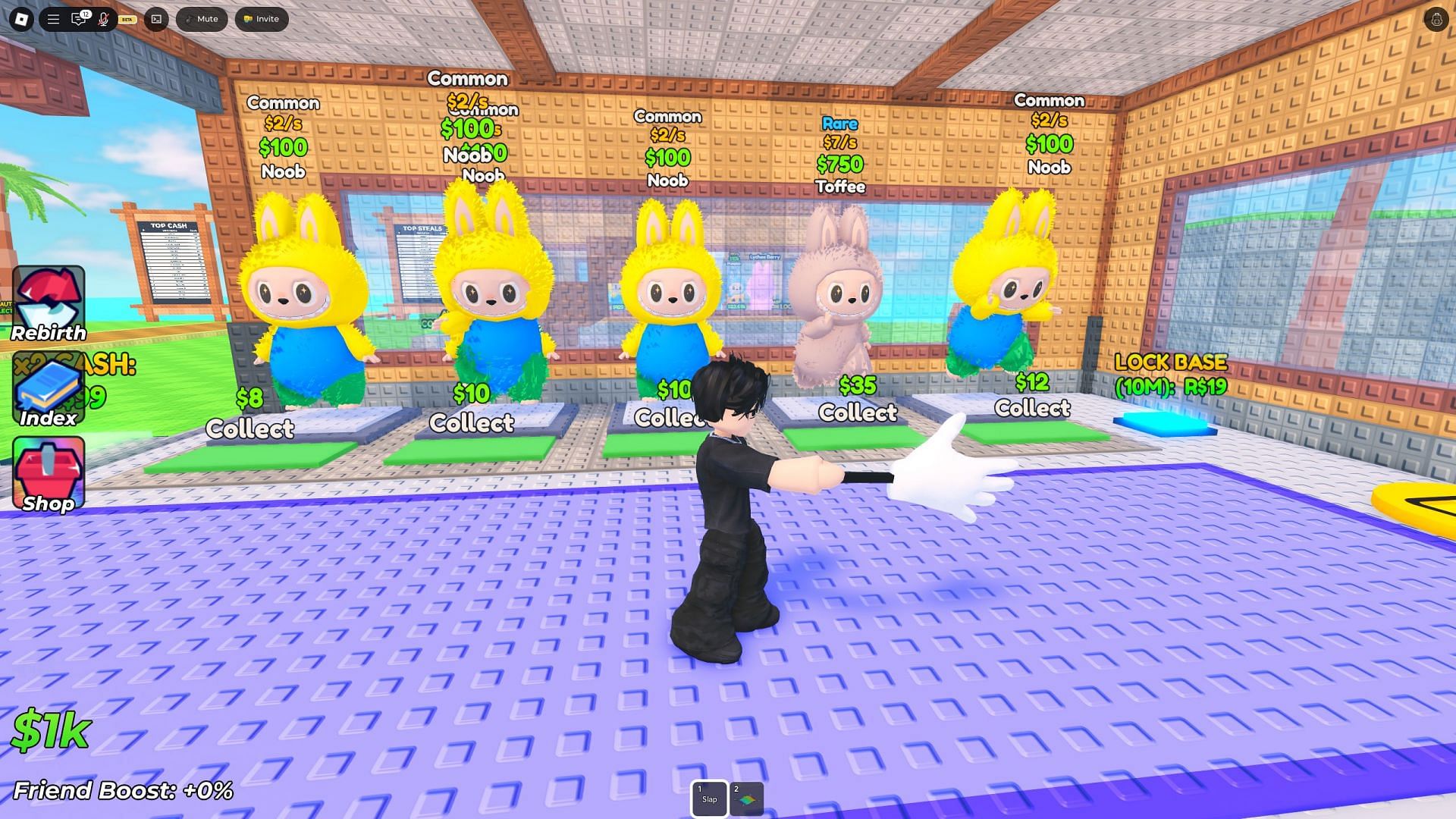 Use the Slap Glove to temporarily restrict a player's movement (Image via Roblox)